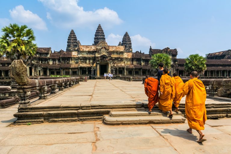 Solopgang bag Angkor Wat i Cambodja