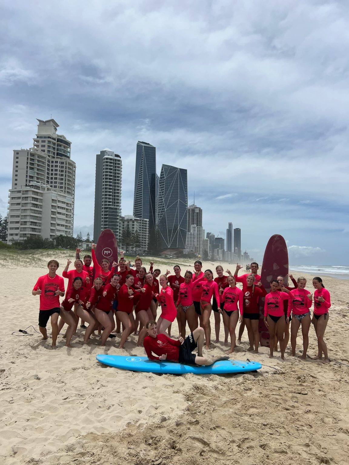 Surfing i Australien i Surfers Paradise