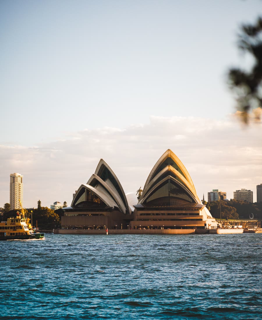 Operahuset i Sydney set fra vandet