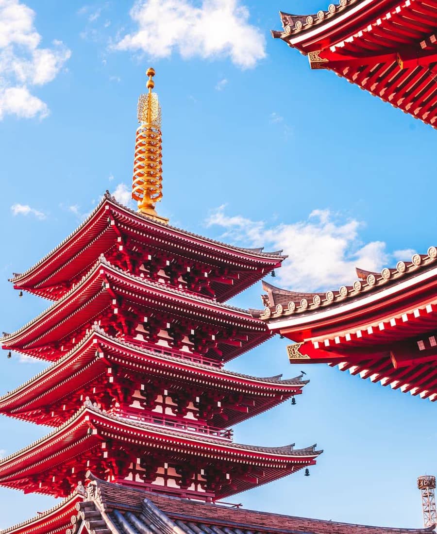 Rød pagode i Tokyo